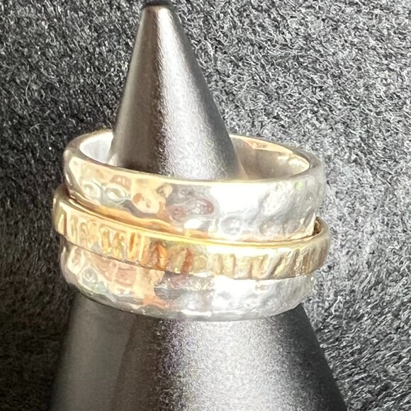 Silpada R1476 Sterling Silver & 14K Gold-Plated Spinner Ring RETIRED - Picture 3 of 4